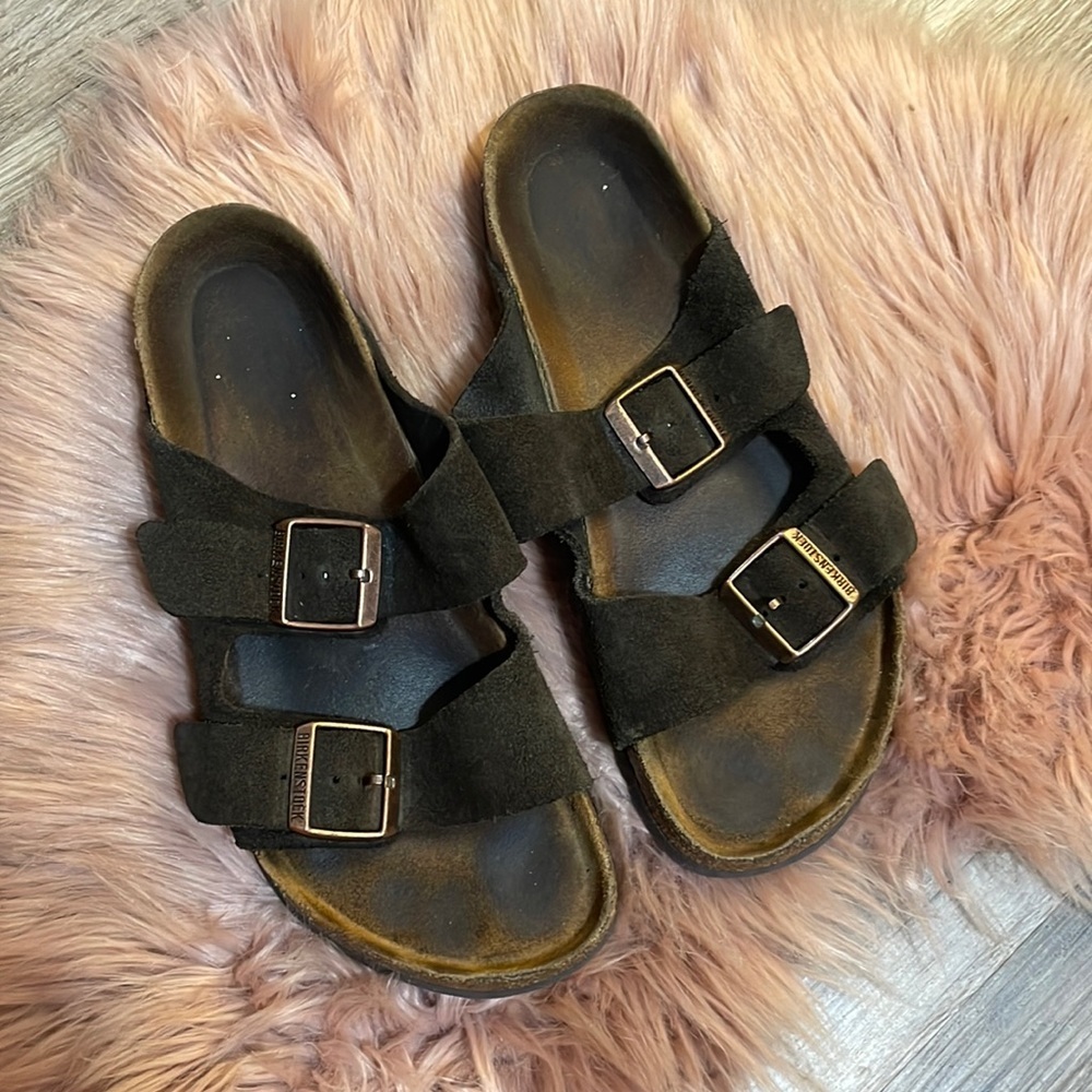 Birkenstock Arizona Brown Suede Sandals Size 9